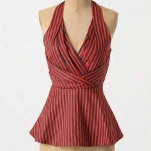 Odille Multicolored Asymmetrical Peplum Blouse